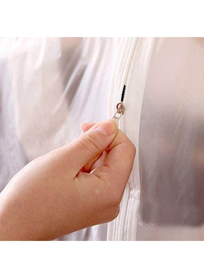 Pack Of 5 Garment Cover Bag, Moth Proof Clothes Covers Dustproof Clear Suit Skirt Bag Breathable Full Zipper Dust Cover White 80X60cm  - Image 2