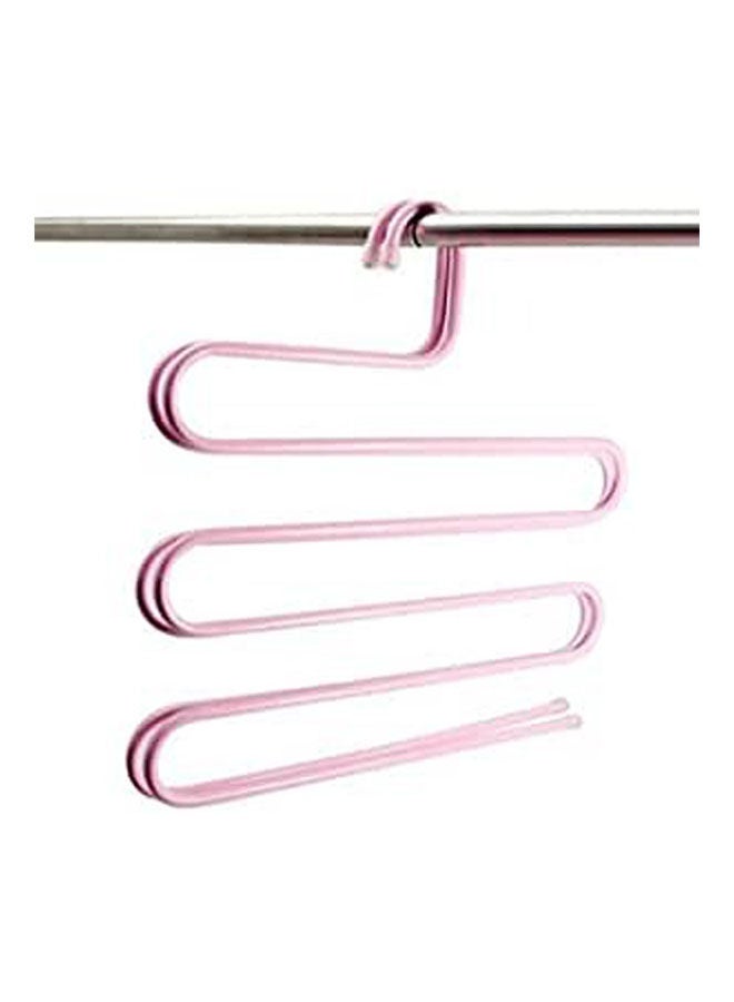 ماركة غير محددة Pants Hanger Multi-Layer S-Style Jeans Hanger Closet Organize Pink 35x35cm 