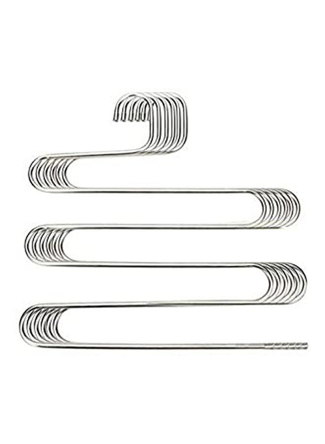 Pants Rack Trousers Framework Non Slip Clothes Hangers 5Pcs Silver 36x40cm  - Image 1