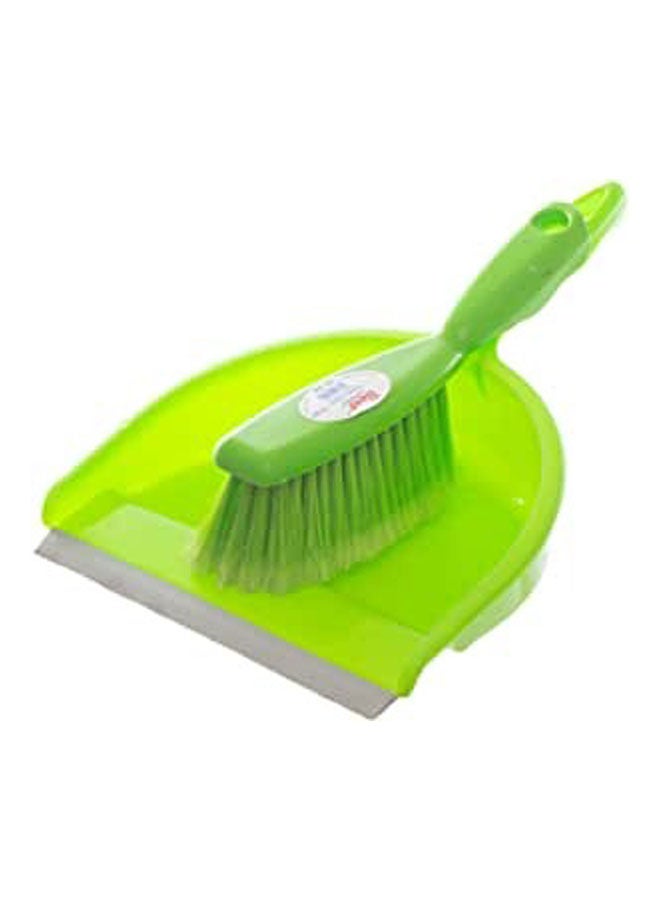 Plastic Cleaning Brush With Shovel Green