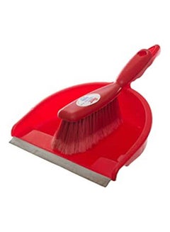 Generic Plastic Cleaning Brush With Shovel Red 