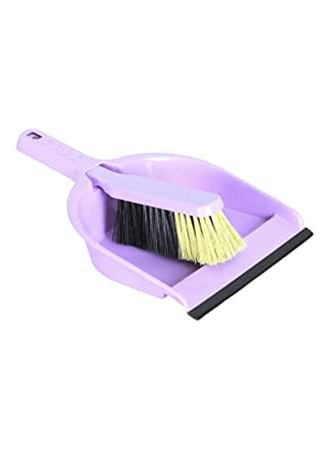 Plastic Cleaning Dustpan With Brush-2 Pieces Purple