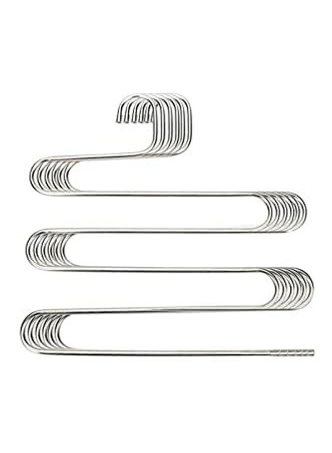 Set Of 5Pcs 5 Layers Pants Clothes Rack S Shape Multi-Purpose Hangers Silver 36X40cm 