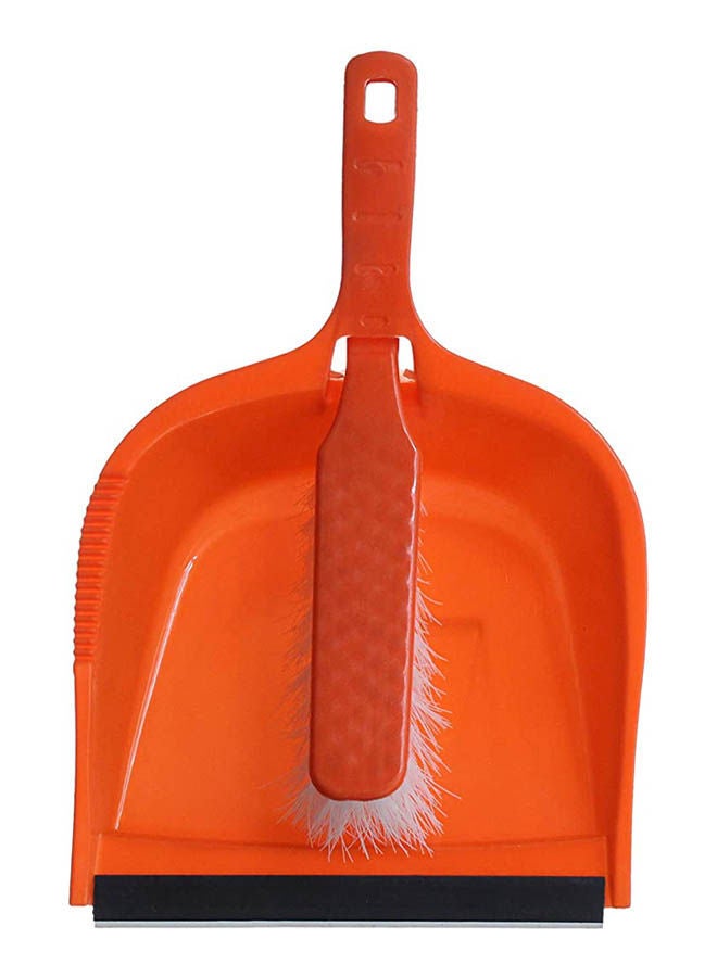 Dust Pan And Brush Orange 