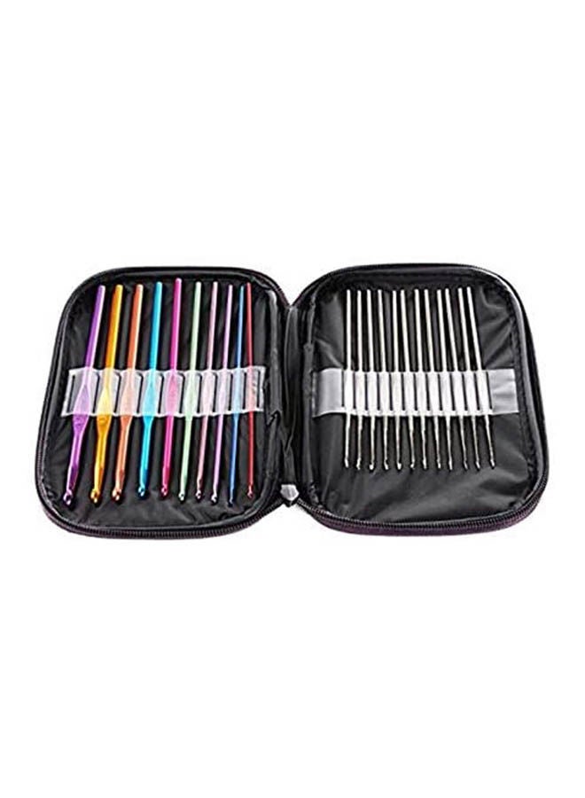 Crochet Hook Kit Metal Sewing Needles 22 Pieces Knitting Needles Weave Sweater Multicolour - Image 1