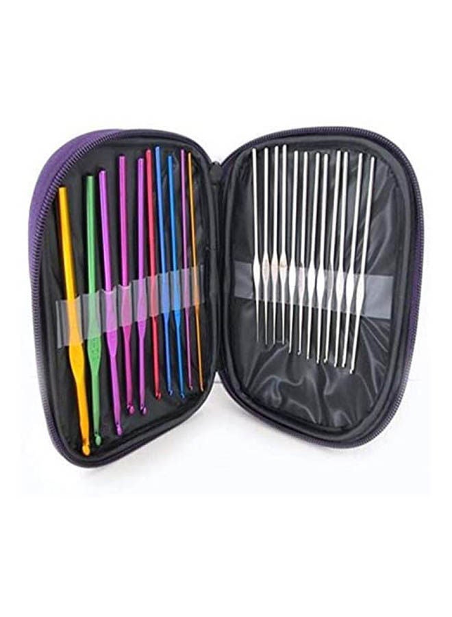Crochet Hook Kit Metal Sewing Needles 22 Pieces Knitting Needles Weave Sweater Multicolour