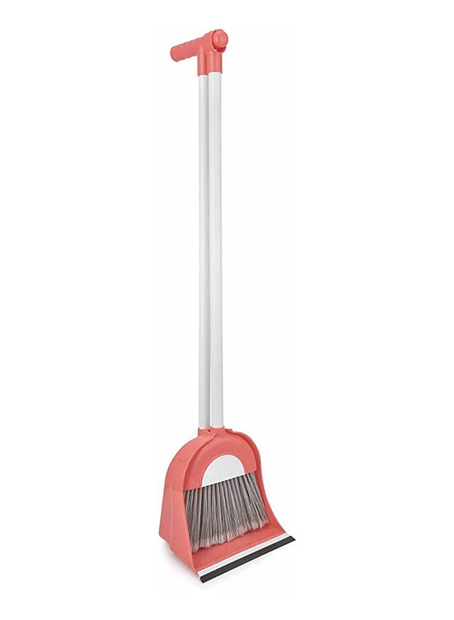 Generic Dustpan Cleaning Sweeper With Broom Pink 