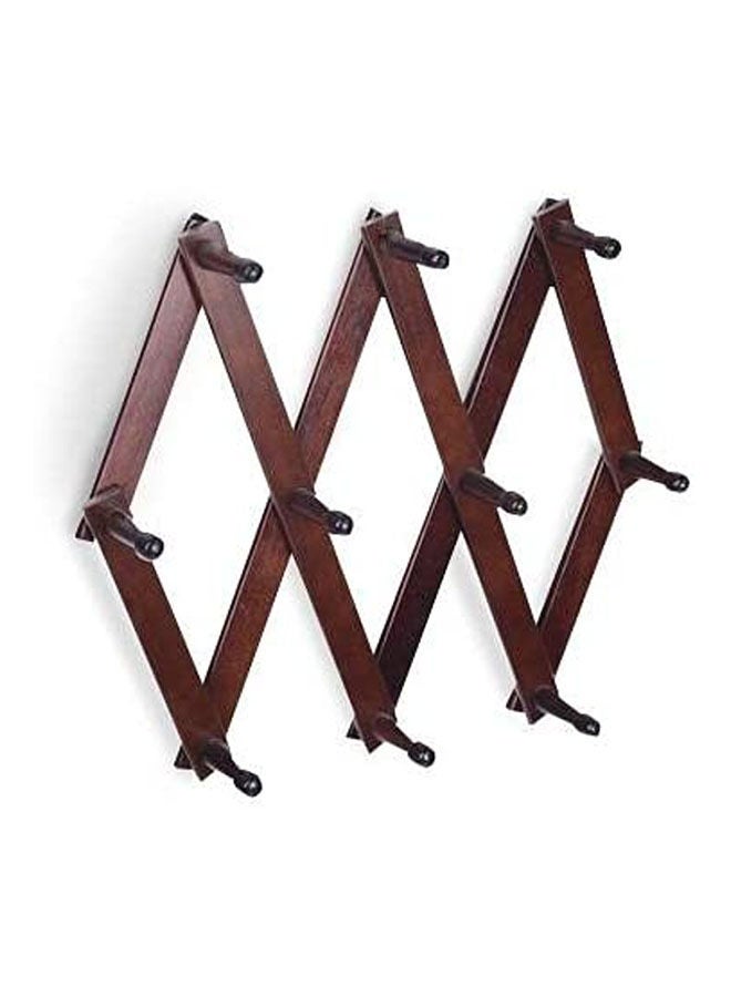 Expandable Wooden Multi-Purpose Wall Hanger Brown 