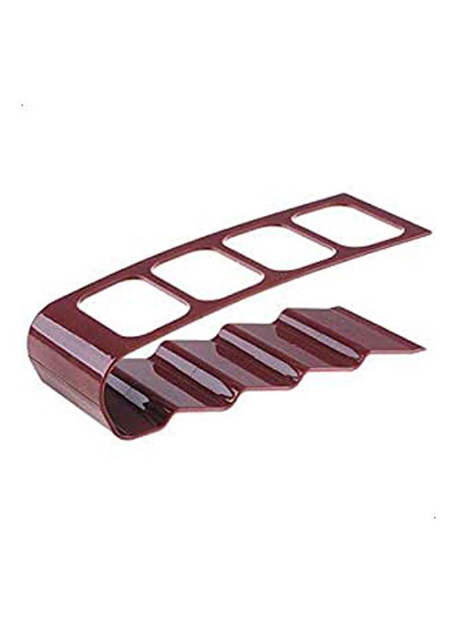 Four-Lattice Remote Control Storage Holder Desktop Plastic Rack Brown 
