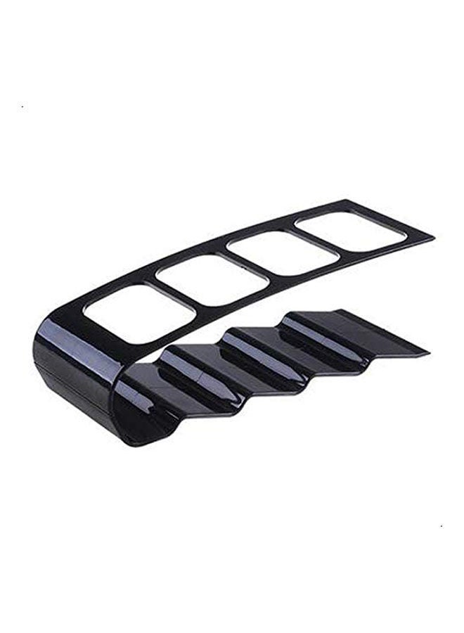 Four-Lattice Remote Control Storage Holder Desktop Plastic Rack Black