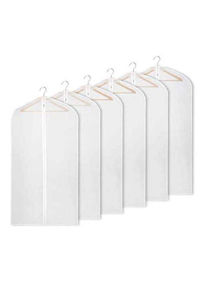 ماركة غير محددة Hanging Garment Bag Suit Bag For Storage-Set Of 6 White 