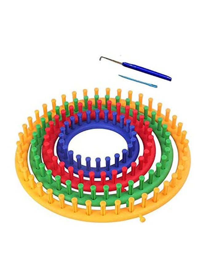 4 Pcs Weaving Round Circles Holder Set For Scarf Socks Hats Craft Crochet Multicolour 