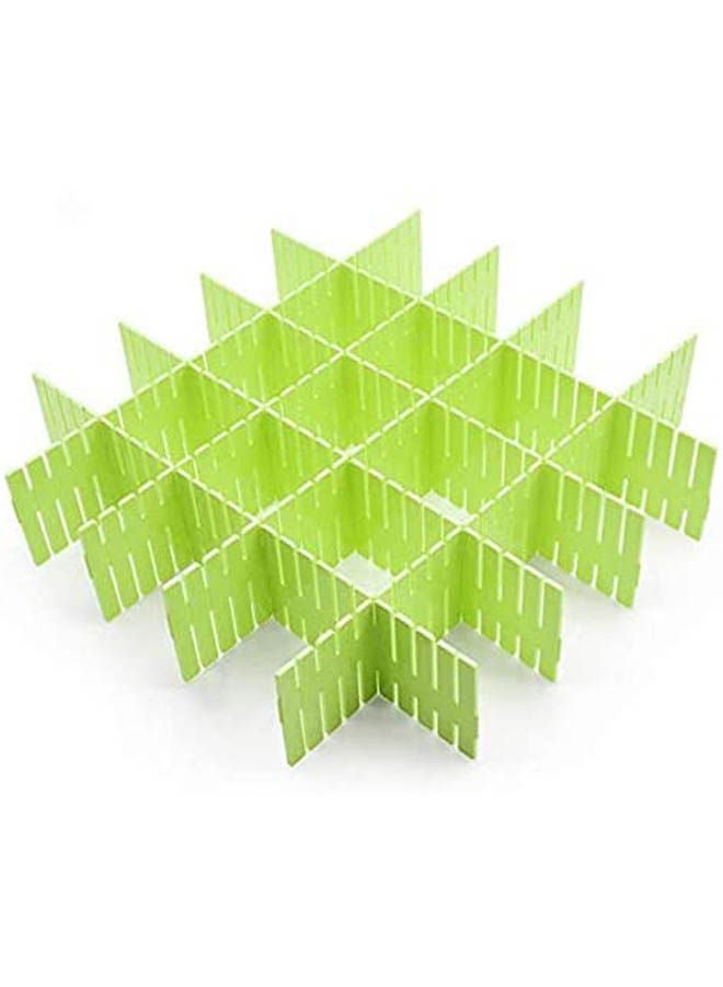 4 Pcs Plastic Diy Grid Drawer Divider Panel Household Storage Organizer Partition Green
