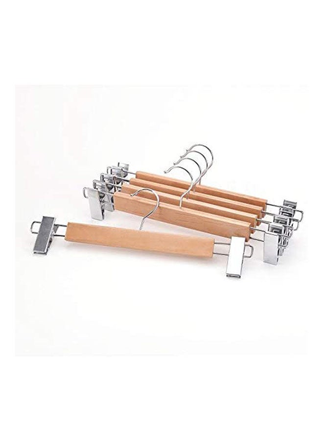 4Pcs High-Grade Synthetic Wooden Pants Rack Large Configuration Wood Pants Pants Slip Hanger Beige - Image 2