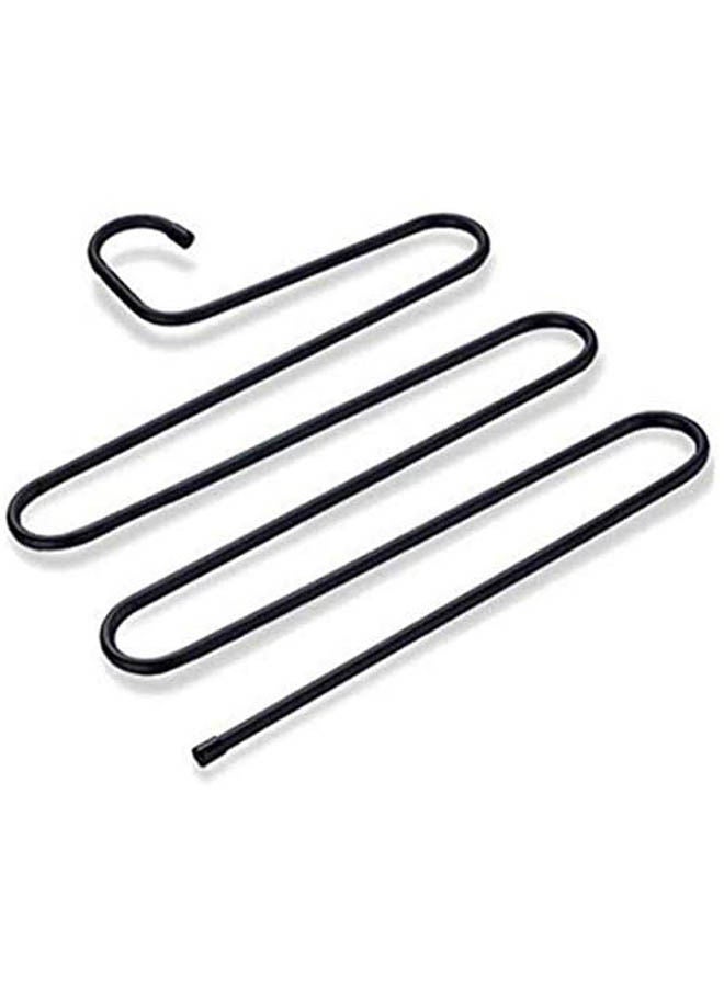 5 Layers Trousers Hanger Pants Clothes Holder Rack S Shape Multi-Purpose For Tie Organizer Storage Hanger Black  - Image 1