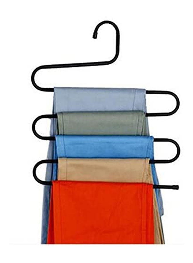 5 Layers Trousers Hanger Pants Clothes Holder Rack S Shape Multi-Purpose For Tie Organizer Storage Hanger Black  - Image 2