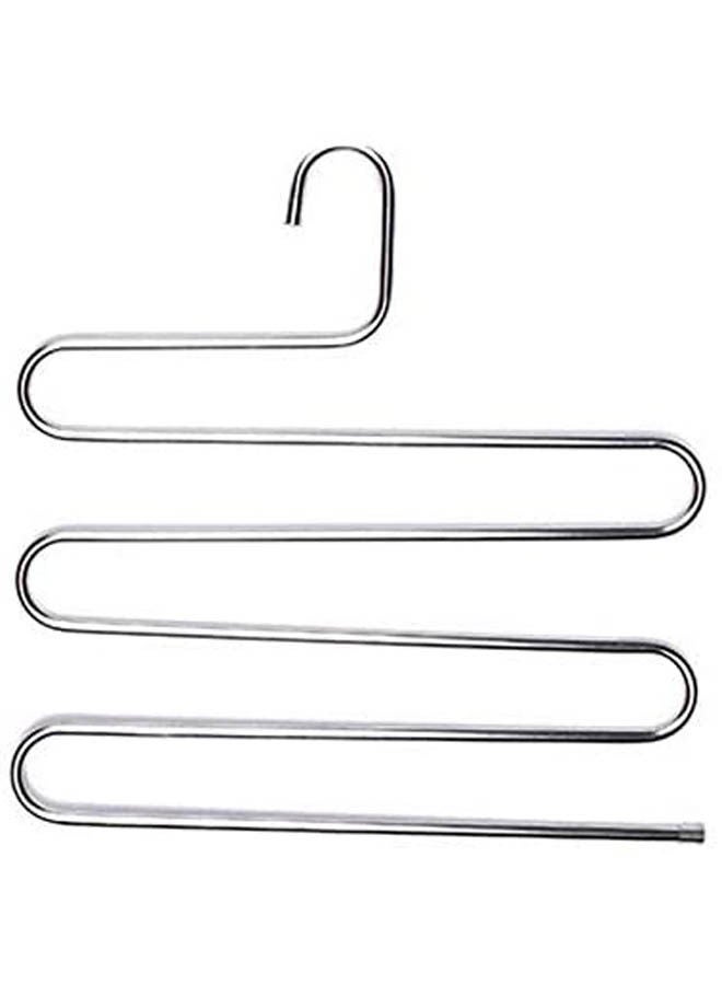 5 Layers Trousers Hanger Pants Clothes Holder Rack S Shape Multi-Purpose For Tie Organizer Storage Hanger Silver 
