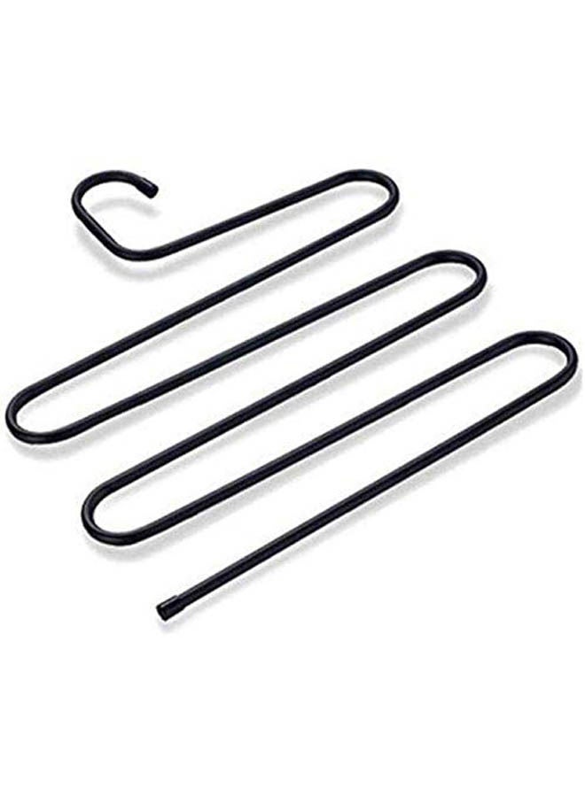 5 Layers S Shaped Pants Trouser Hangers Rack Space Saver Organizer Hanging Ties Scarves Belts Black 