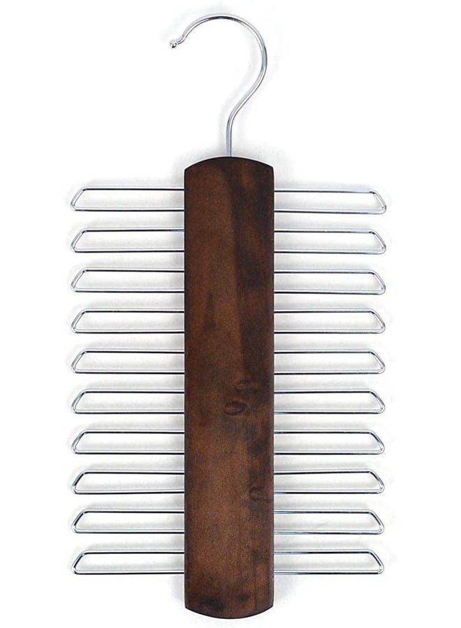20 Tie Holder Hanger Brown