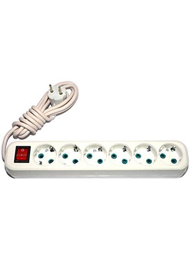 Generic 6 Eye Power Strip White 12cm 