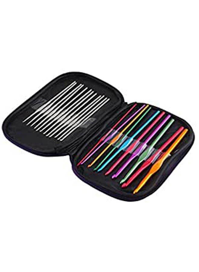 22Pcs Aluminum Crochet Hooks Tool Set Multicolour - Image 1