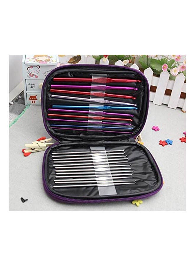 22Pcs Aluminum Crochet Hooks Set Needles Multicolour - Image 2