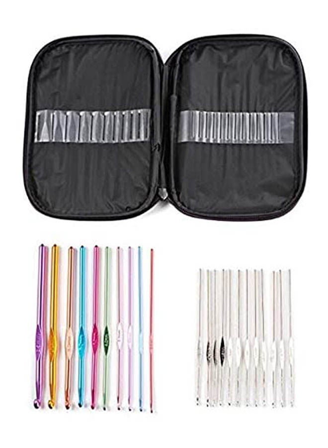 22 Pieces Mixed Aluminum Handle Crochet Hooks Knitting Knit Needles Weave Yarn Set Multicolour - Image 2