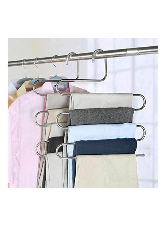 3 Pcs 5 Tier Iron Racks S Shape Trousers Hanger Silver  - Image 2