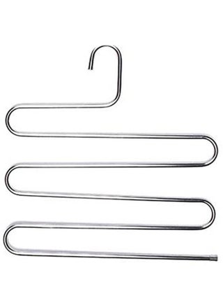 3 Pcs 5 Layers Pants Clothes Rack S Shape Multi-Purpose Hangers Silver - v1650836336/N53238659A_1