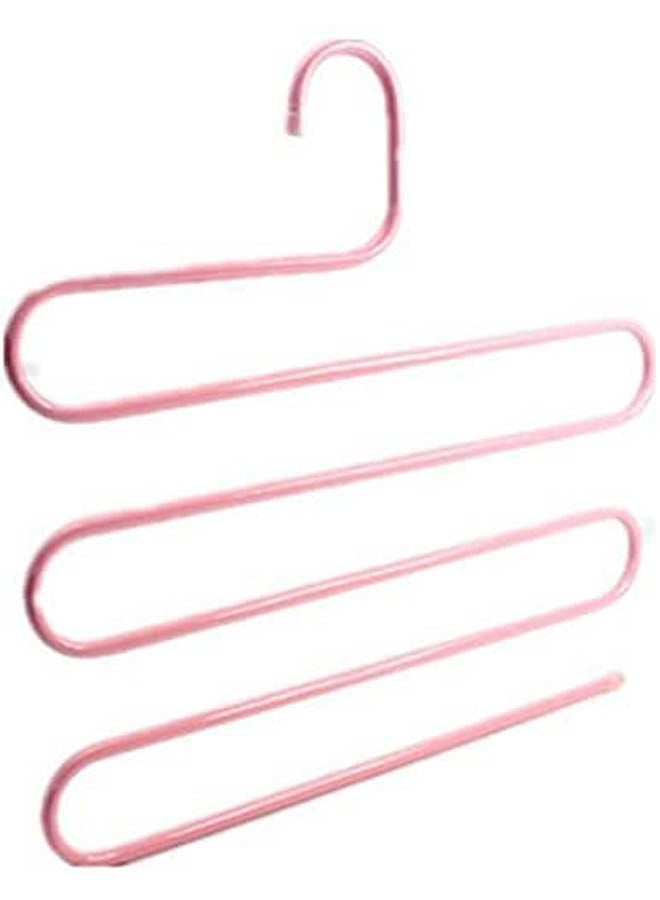 ماركة غير محددة 3 Pcs S-Shaped 5 Layers Trousers Hanger Rack Pink  - Image 1