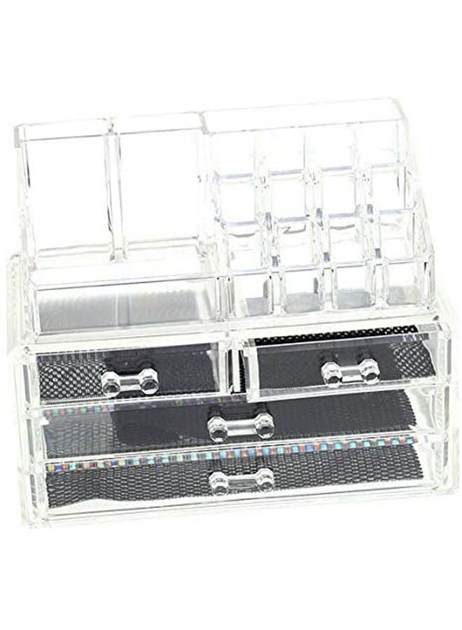 مجموعة من قطعتين من صناديق العرض ومستحضرات التجميل المصنوعة من الأكريليك - Image 1