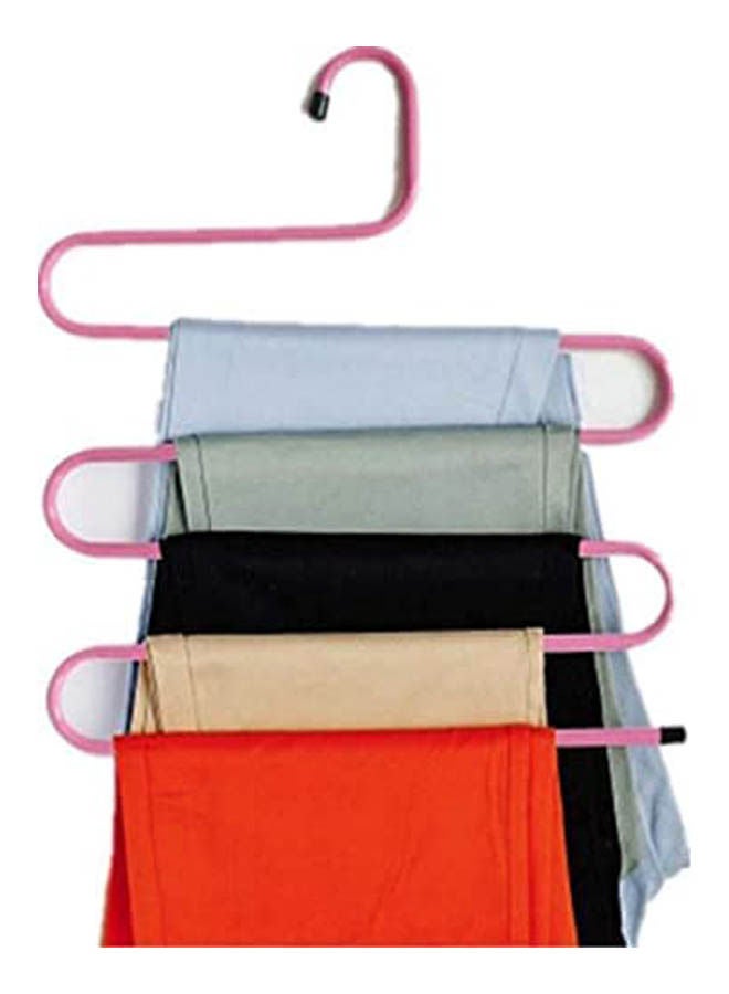 ماركة غير محددة 3 Pcs S-Shaped 5 Layers Trousers Hanger Rack Pink  - Image 2