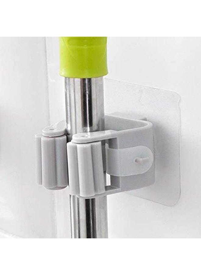Generic - 3 Pcs Non Punch Adhesive Wall Mounted Mop Holder Storage Broom Hanger Clip Seamless Mop Hook Bathroom Home Kitchen Organizer Multicolour - Image 1