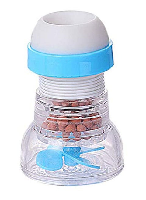 Faucet Splash Filter Water Saving Plastic Transparent Rotating Shower White-Blue