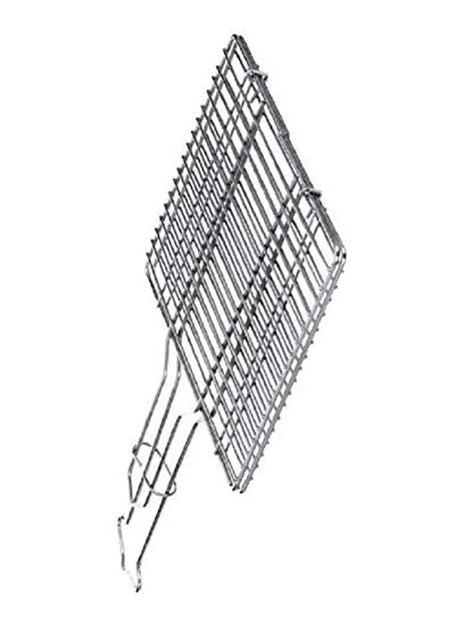 ماركة غير محددة Grill Net With 10 Handle Chrome Stainless Steel Nickel Coating Silver 40cm  - Image 1