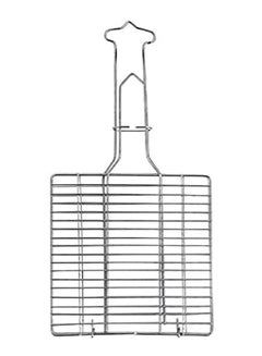 Grilling Net With 10 Handle Chrome Stainless Steel Nickel Coating Silver 40cm