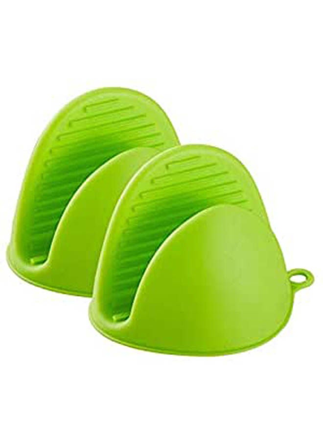 2 Pcs Kitchen Cooking Insulated Gloves Dishes Plates Oven Microwave Heat Resistant Silicone Non-Slip Blue