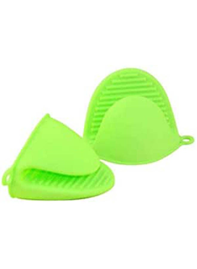 2Pcs Insulated Silicon Hand Clamp Anti-Slippery Glove Clip Kitchen Holder Gripper Green 