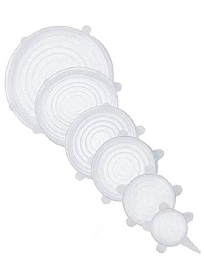 Generic 6 Pack Silicone Stretch Lids, Reusable Food Storage Covers Clear  - Image 1