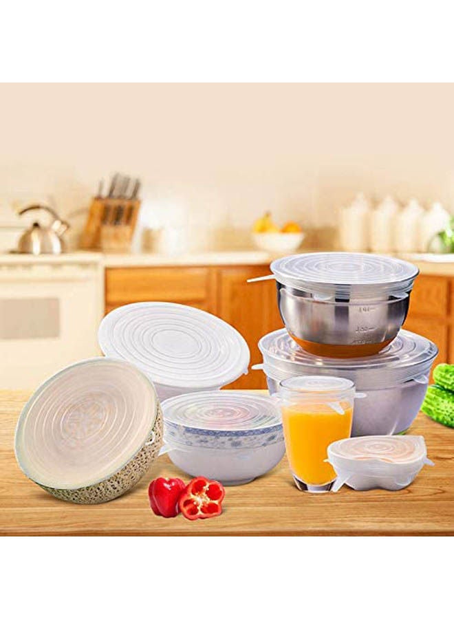 Generic 6 Pack Silicone Stretch Lids, Reusable Food Storage Covers Clear  - Image 2