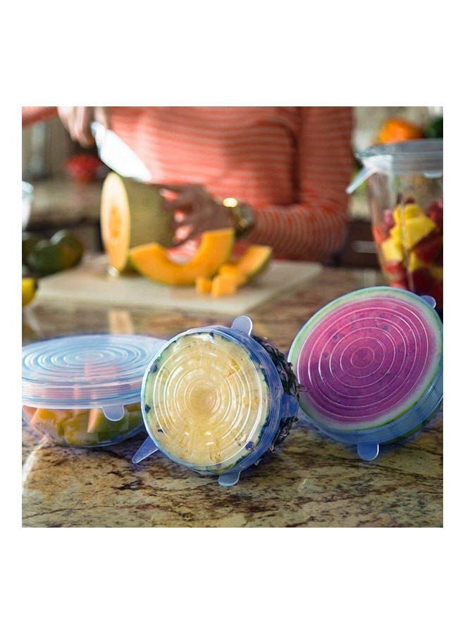 Generic 6Pcs Sets Universal Silicone Stretch Suction Lid-Bowl Pot Lids Fresh-Keeping Cover Blue  - Image 2