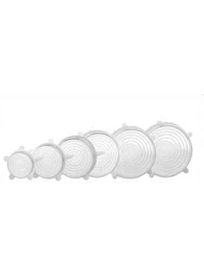 Generic 6Pcs Sets Universal Silicone Stretch Suction Lid-Bowl Pot Lids Fresh-Keeping Cover Grey 