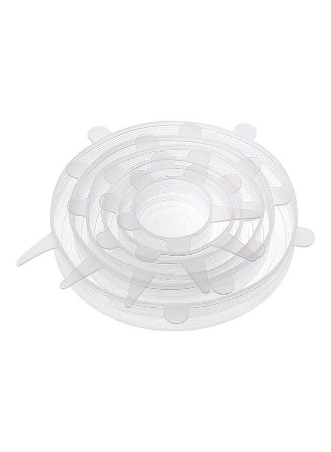 Generic 6Pcs Stretch Silicone Lids Clear Airtight Food Storage Covers Reusable Bowl Cover Clear  - Image 2