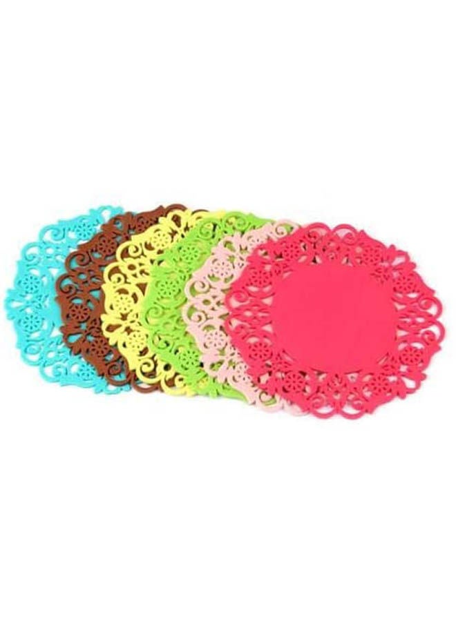 6Pcs/Set Round Silicone Table Heat Resistant Mat Cup Coffee Coaster Cushion Placemat Pad Tool Multicolour 