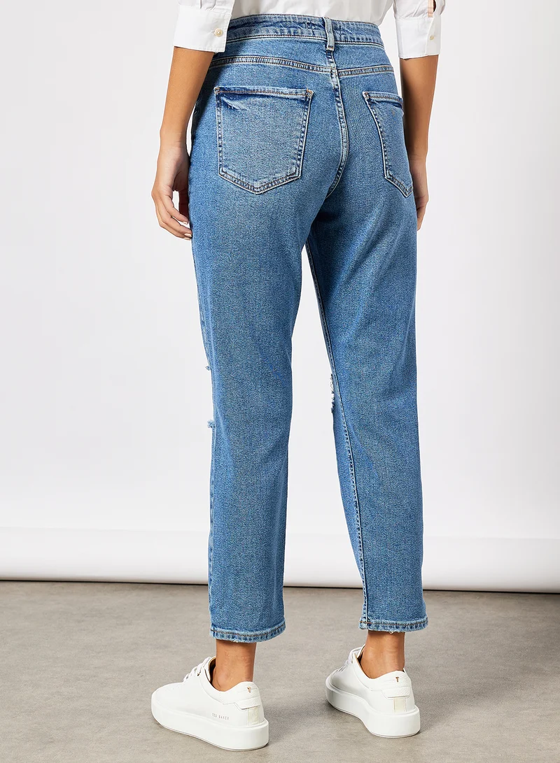 NEW LOOK Aw19 Busted Knee Piglet Jeans Blue