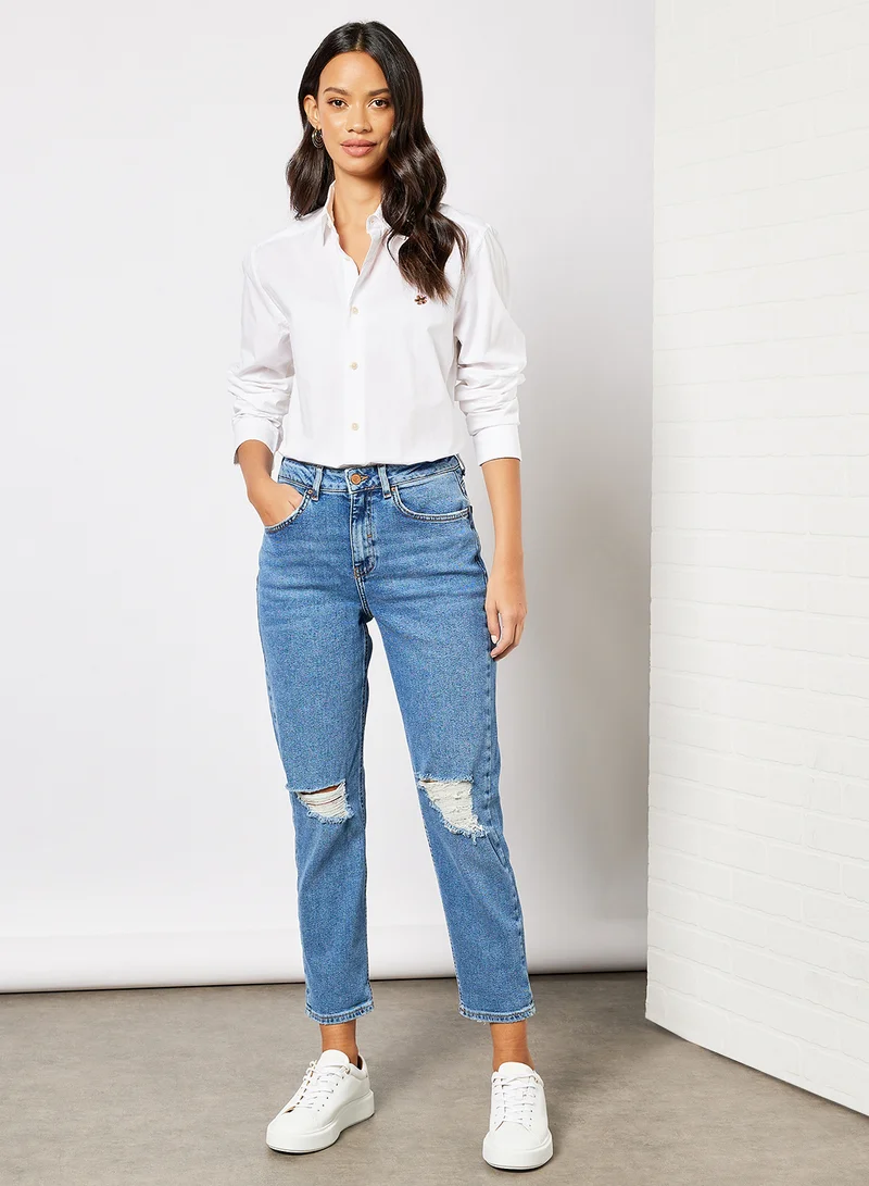 NEW LOOK Aw19 Busted Knee Piglet Jeans Blue