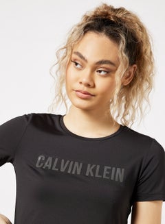 Calvin Klein Performance Mesh Panel Logo T-Shirt Black  - Image 3