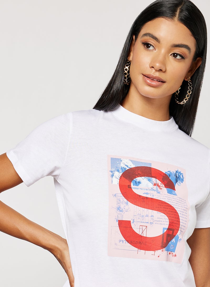 NA-KD Front Graphic Printed T-Shirt White - Image 4