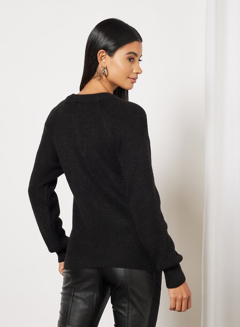 Zip Detail Sweater Black - v1650858109/N40640442V_2