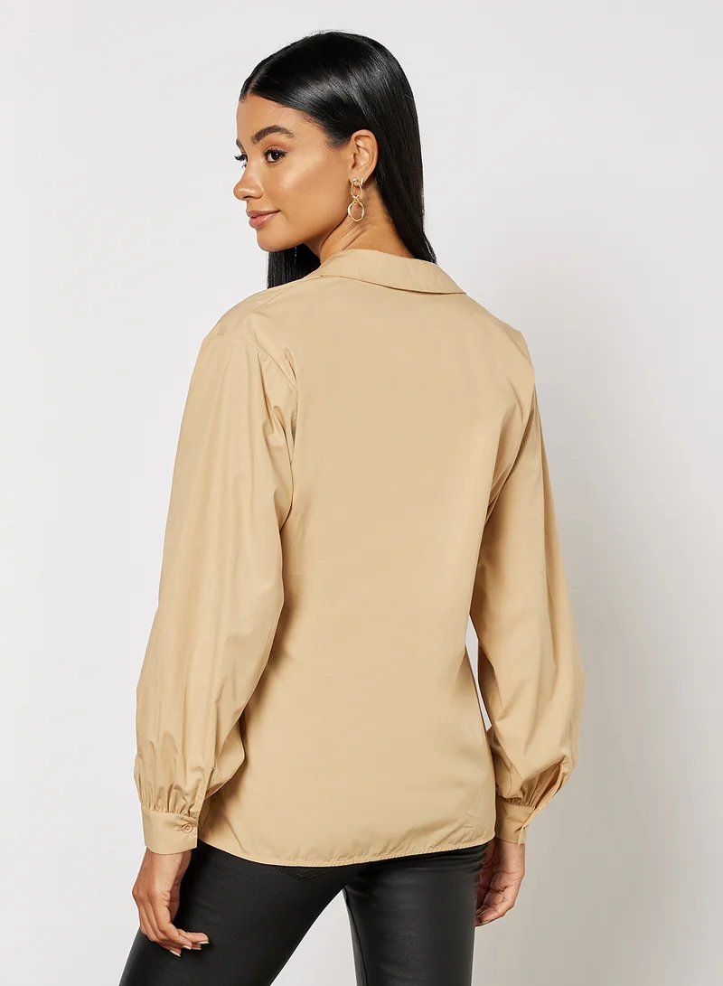 NA-KD Collared Oversized Wrap Blouse